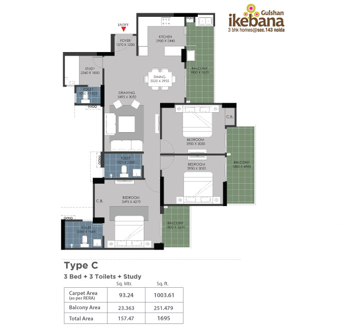 1695 Sq Ft.