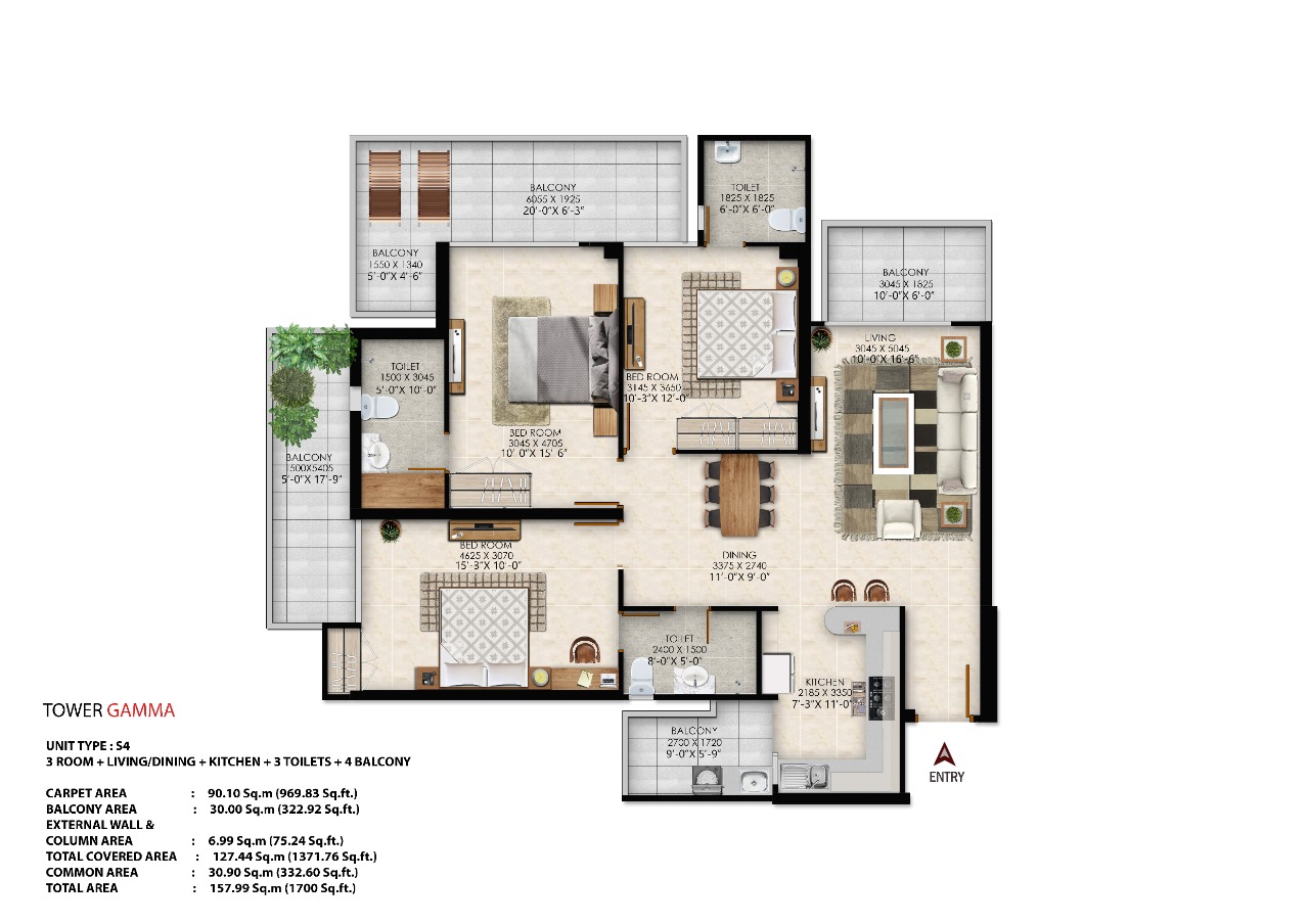 1700 Sq Ft.